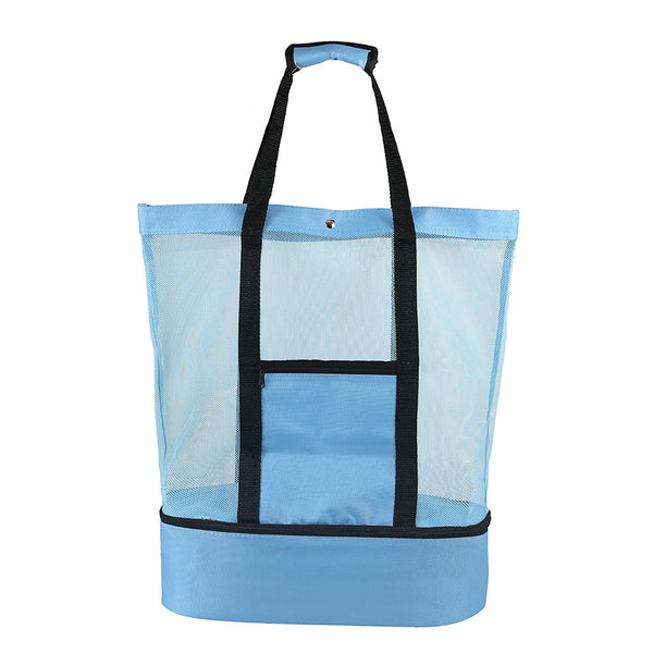 Large Capacity Beach Picnic Camping Mesh Tote Bag With Cooler Durable Multi Insulated Food Delivery Bags