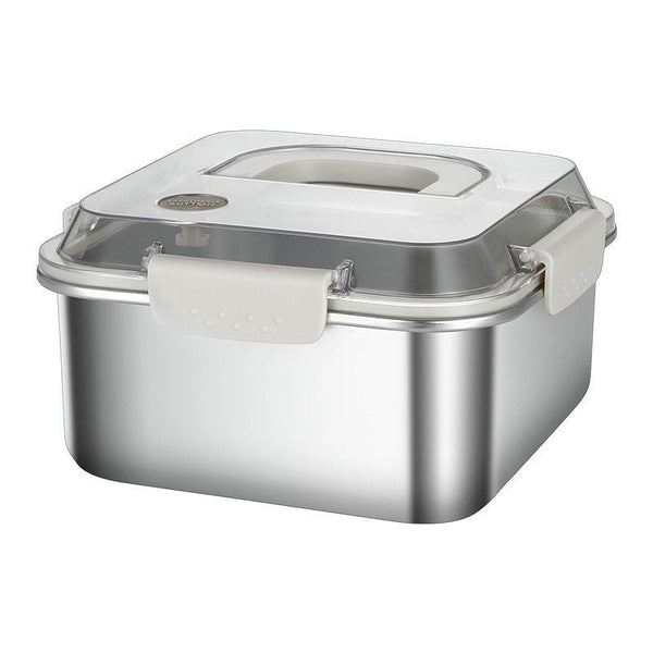 Lunchboxes 304 Stainless Steel Crisper Square Lunch Box With Handle For Kitchen Storage