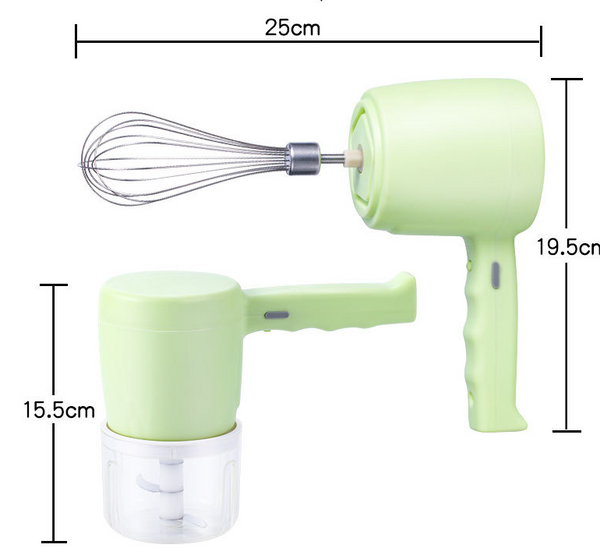 2 In 1 Multifunctional Usb Hand Mixer Mini Food Processor Chopper Whisk Frother Choppers