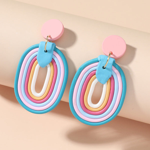 Veile Studios Cute Macaron Rainbow Acrylic Earrings
