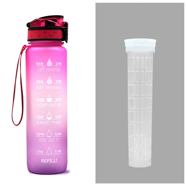 1 Litre Tritan Water Bottle With Time Marker For Sports And Fitness Activities Water Bottles