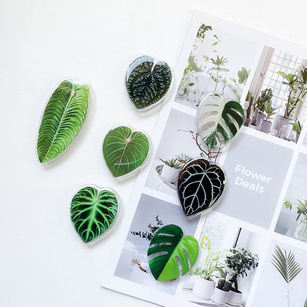 Cute Green Leaves Smart Phone Holder Finger Stand Mounts & Holders