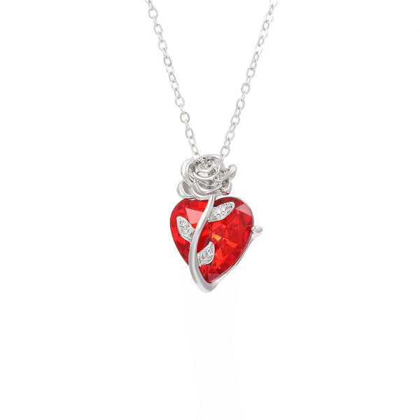 Veile Studios Punk Rose Love Necklace Fashion Personality Heart Shaped Clavicle Chain Pendant Necklaces & Pendants