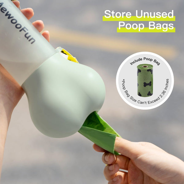 Mewoofun Pet Dog Water Bottle Feeder Bowl 2 In 1 Leak Proof Portable Food Pets Outdoor Travel Drinking Include Poop Bag
