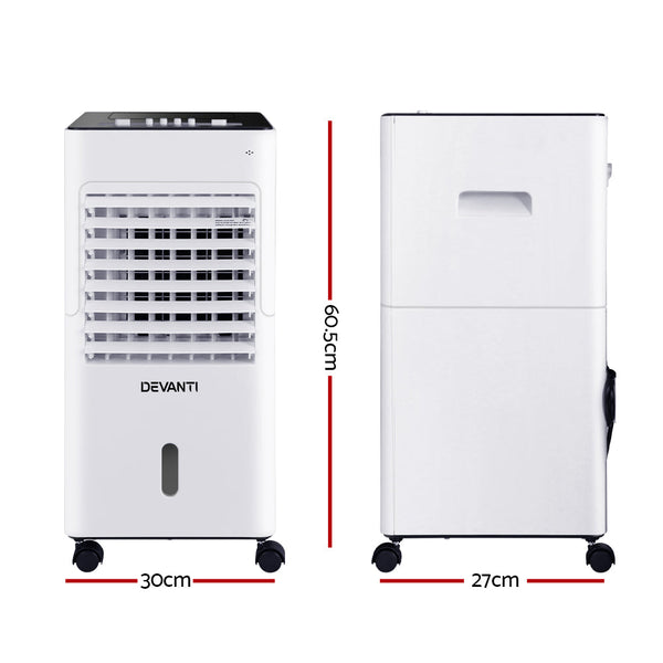 Devanti Evaporative Air Cooler Conditioner Portable 6L Cooling Fan Humidifier Humidifiers
