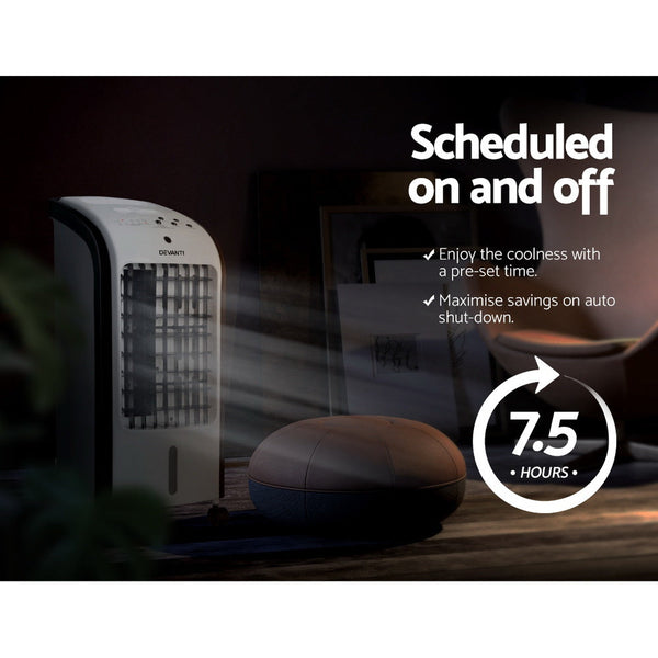 Devanti Evaporative Air Cooler Conditioner Portable 4L Cooling Fan Humidifier Humidifiers