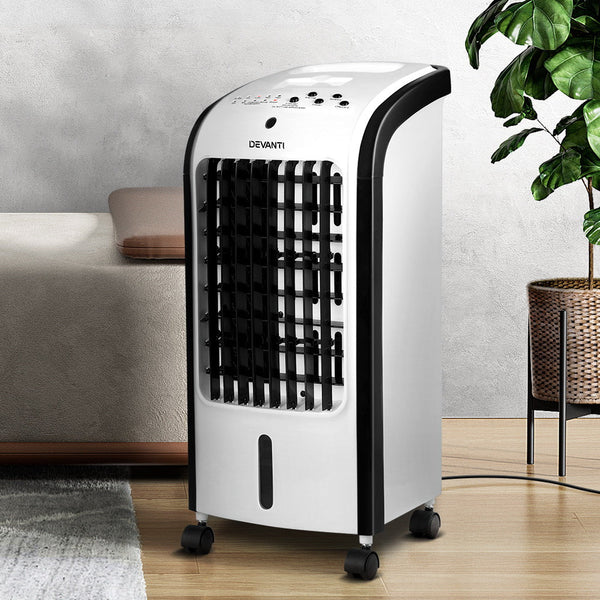 Devanti Evaporative Air Cooler Conditioner Portable 4L Cooling Fan Humidifier Humidifiers