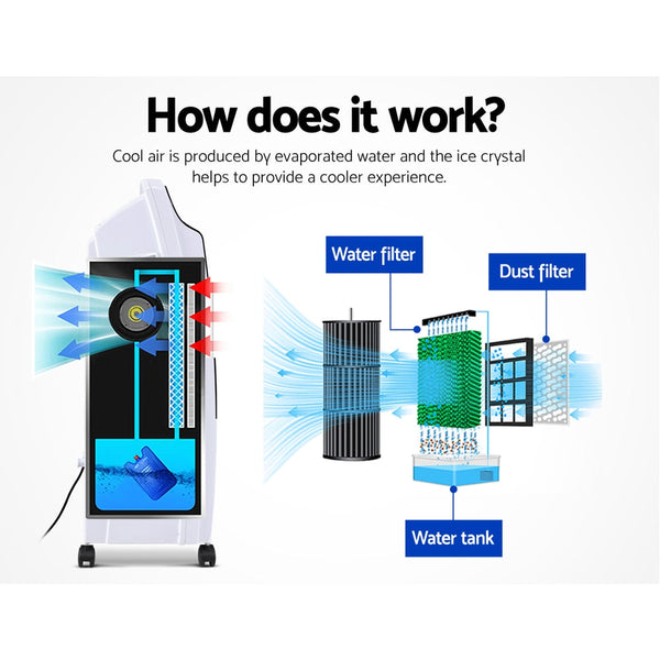 Devanti Evaporative Air Cooler Fan Conditioner 8L Portable Air Conditioners