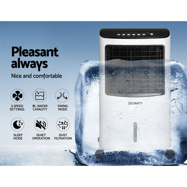 Devanti Evaporative Air Cooler Conditioner 8L Portable Air Conditioners