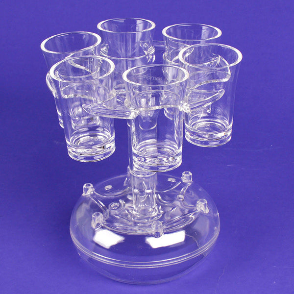 6-Shot Glass Dispenser Holder Wine Whisky Beer Rack Bar Accessory Drinking Party Games