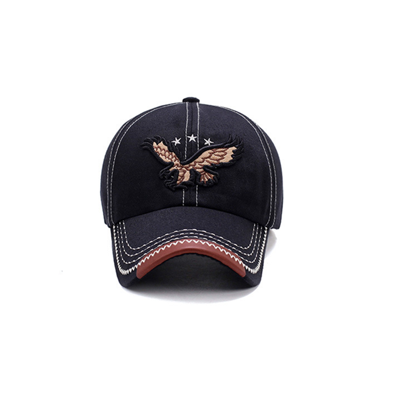 Eagle Embroidery Baseball Cap Curved Bill Dad Hat Cotton Strapback Hats & Headwear
