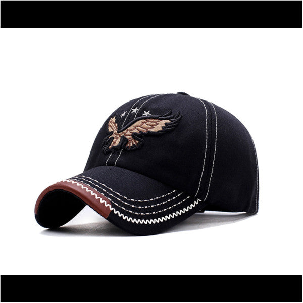Eagle Embroidery Baseball Cap Curved Bill Dad Hat Cotton Strapback