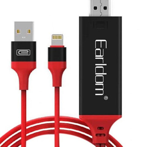Earldom 8 Pin To Hdmi Adapter Usb Cable 2M Red