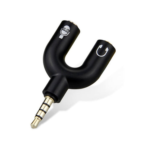 Earphone Connector Converter 3.5Mm Stereo Splitter Audio To Mic Headset Plug Adapter Cables & Adapters