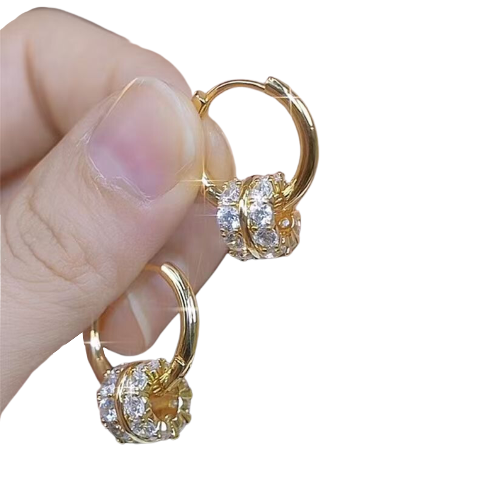 Veile Studios Silver Needle Zircon Ab Dual Wear Double Sided For Women Fashion Accessories Earrings