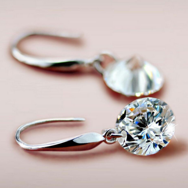 Earrings Fashion Ladies' Individual Sterling Silver 8Mm Drop Zirconia