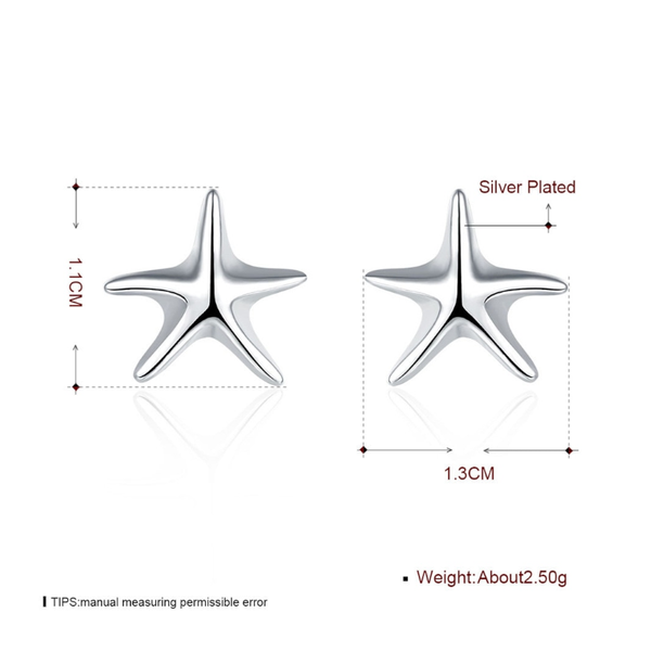 Veile Studios Little Starfish Sterling Silver Earrings