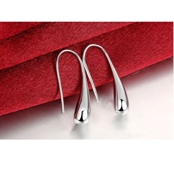 Veile Studios Simple Drop Hook Sterling Silver Tear Earrings