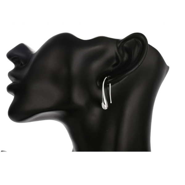 Veile Studios Simple Drop Hook Sterling Silver Tear Earrings