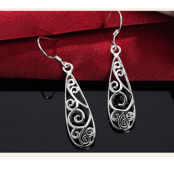 Veile Studios Sterling Filigree Teardrop Fashion Dangle Drop Earrings