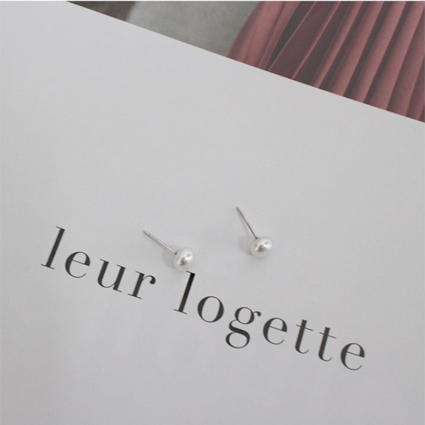 Veile Studios Womens Freshwater Pearl 925 Sterling Silver Studs White Earrings