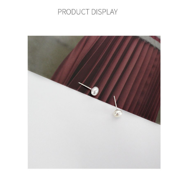 Veile Studios Womens Freshwater Pearl 925 Sterling Silver Studs White Earrings