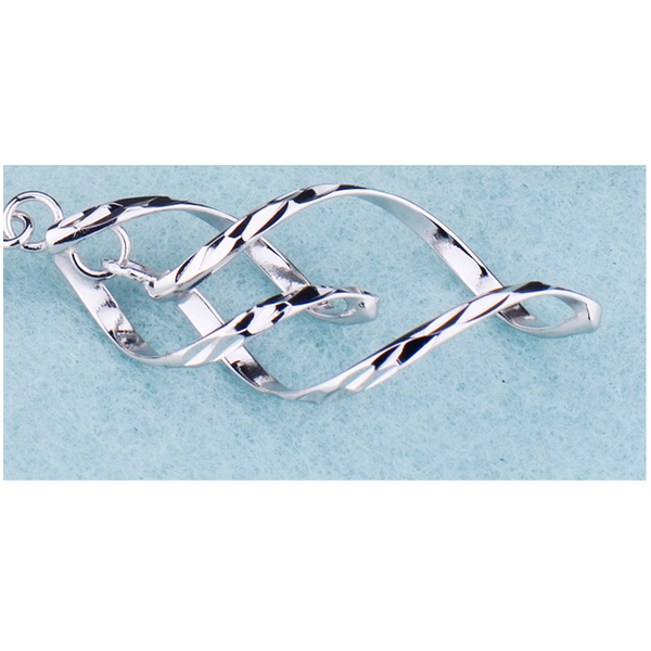 Earrings Women Classic Double Linear Loops Design Twist Wave