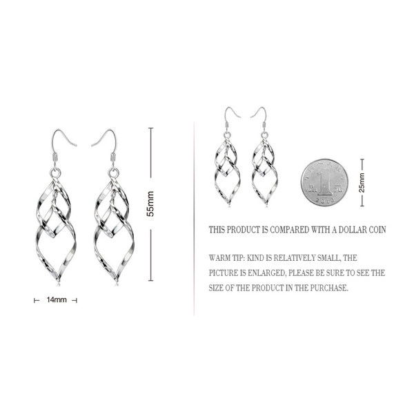 Veile Studios Women Classic Double Linear Loops Design Twist Wave Earrings