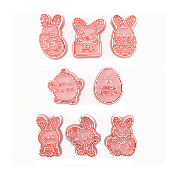 8Pcs 3D Easter Bunny Rabbit Eggs Baking Tools Cookie Cutters