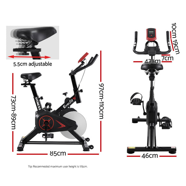 Everfit Spin Bike 10Kg Flywheel Exercise Fitness Workout Cycling Exercise Bikes