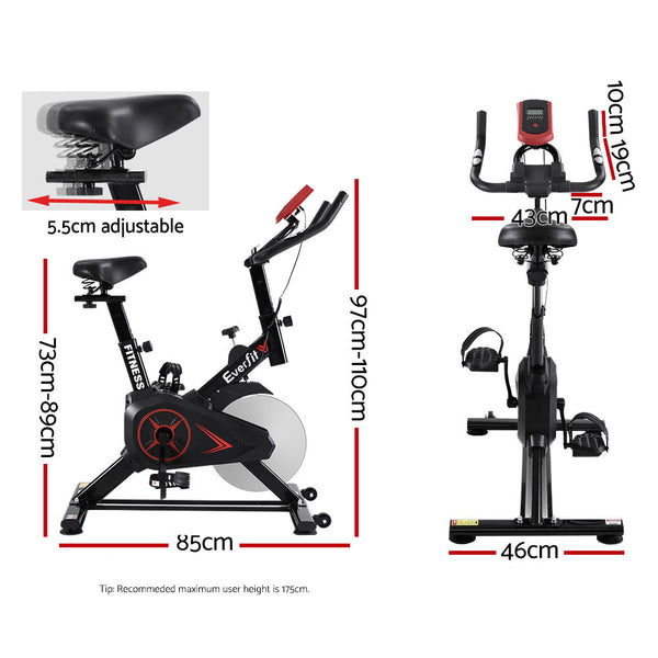 Everfit Spin Bike 10Kg Flywheel Exercise Fitness Workout Cycling