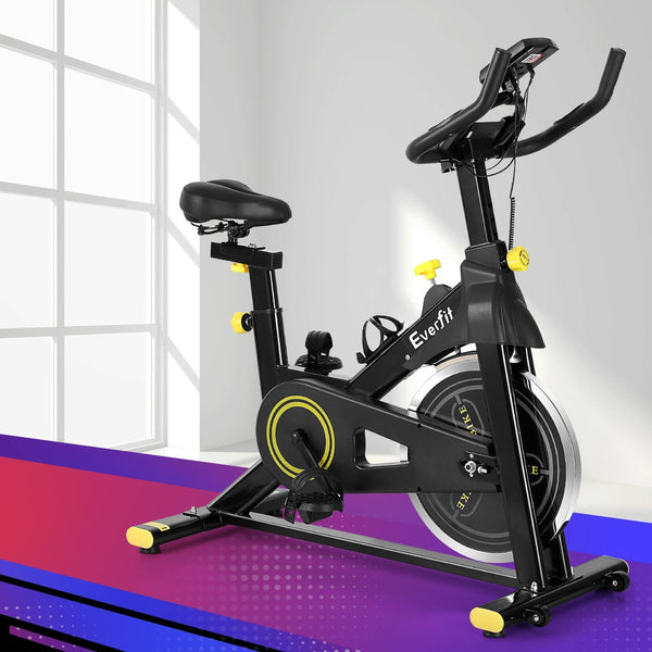 Everfit Magnetic Spin Bike Exercise Cardio Gym Bluetooth App Connectable Exercise Bikes