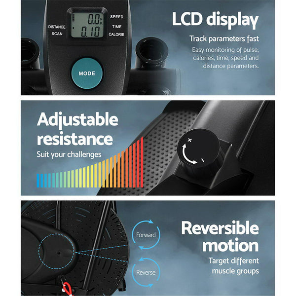 Everfit 4 Inch Elliptical Cross Trainer Exercise Bike Bicycle Home Gym Fitness Elliptical Trainers