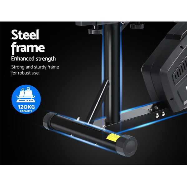 Everfit Magnetic Recumbent Exercise Bike Fitness Trainer Home Gym Equipment Black Exercise Bikes