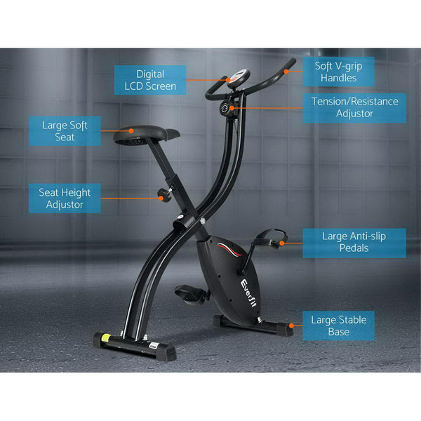 Everfit Exercise Bike X Bike Folding Magnetic Bicycle Cycling Flywheel Fitness Machine Exercise Bikes