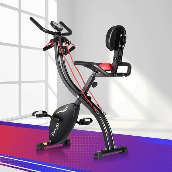 Everfit Folding Exercise Bike Magnetic X Bike Indoor Cycling Resistance Rope Exercise Bikes