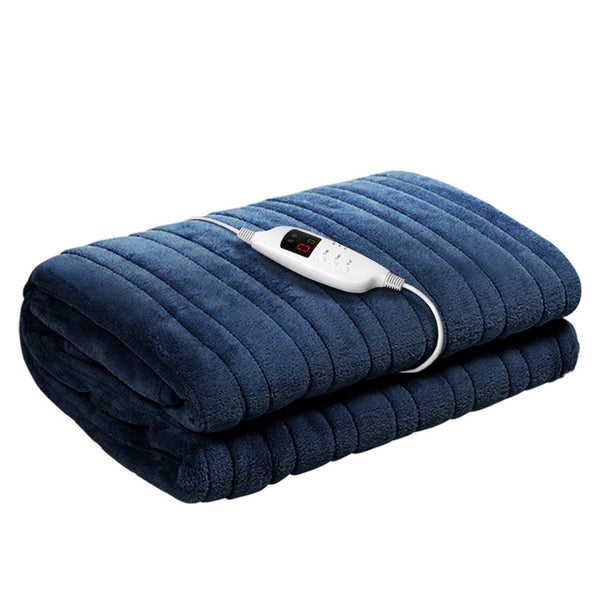 Giselle Electric Throw Blanket Navy Electric Blankets