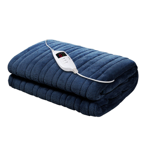 Giselle Electric Throw Blanket Navy Electric Blankets