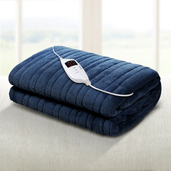 Giselle Electric Throw Blanket Navy Electric Blankets