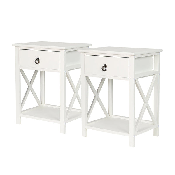 Levede 2X Drawers Side Bedside Tables