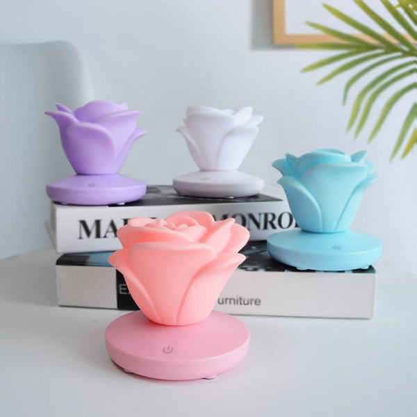 Romantic Rose Shape Dimming Touch Rechargeable Mini Flower Night Light Night Lights