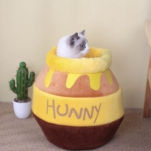 Cute Honey Pot Shaped Nest Cat Bed Cave For Small Pets Pet Beds