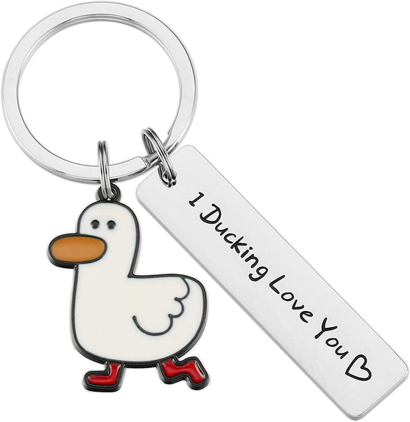 Handbag Accessories Funny Lover Gift You Cute Duck Pun Keychain Couples Gifts Valentine