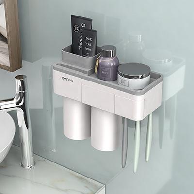 Tumblers & Toothbrush Holders Magnetic Toothbrush Holder Wall Mount Bathroom Storage Shelf