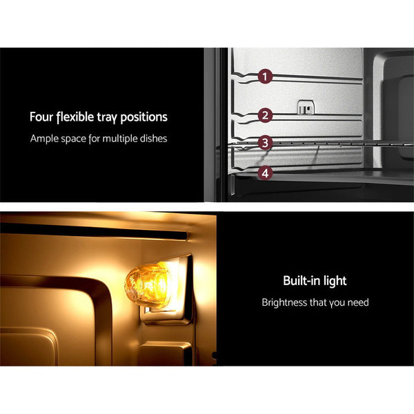 Devanti Electric Convection Oven Bake Benchtop Rotisserie Grill 45L Convection Ovens