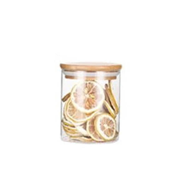 Eco Friendly Bamboo Container Mason Candy Jar Spices Glass Transparent Canisters & Jars
