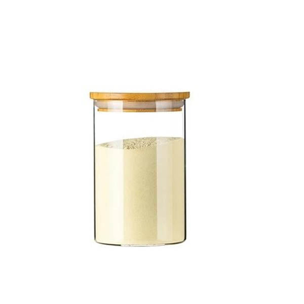 Eco Friendly Bamboo Container Mason Candy Jar Spices Glass Transparent Canisters & Jars
