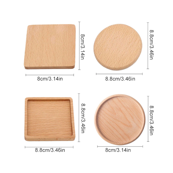 Eco Friendly Beech Wood Coasters