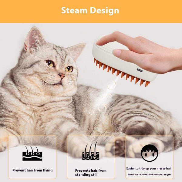 Usb Rechargeable Pets Steam Brush Spray Massage Comb Grooming Tools Dog Grooming