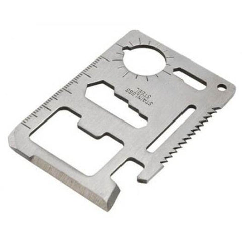 Multifunctional Camping Hiking Sos Survival Rescue Emergency Tools Card Silver